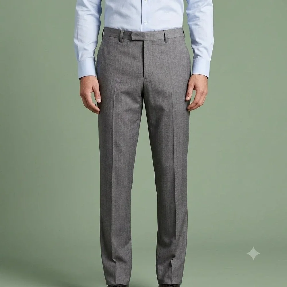 Banana Republic Modern Fit Dress‎ Pants Men 33x34 Grey Viscose Blend Flat Front